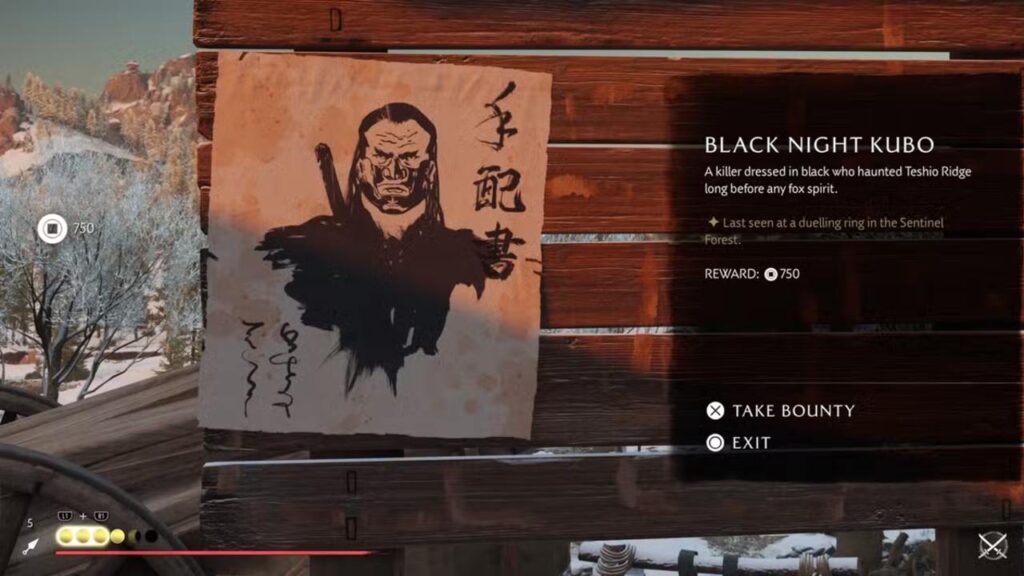 Black Night Kubo Bounty in 'Ghost Of Yotei' (Image: Sucker Punch)