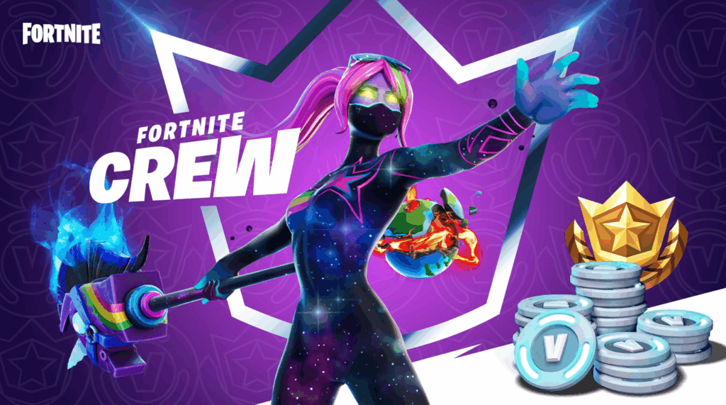 You will get the same amount of goodies with Fortnite Crew on Xbox Game Pass Ultimate.