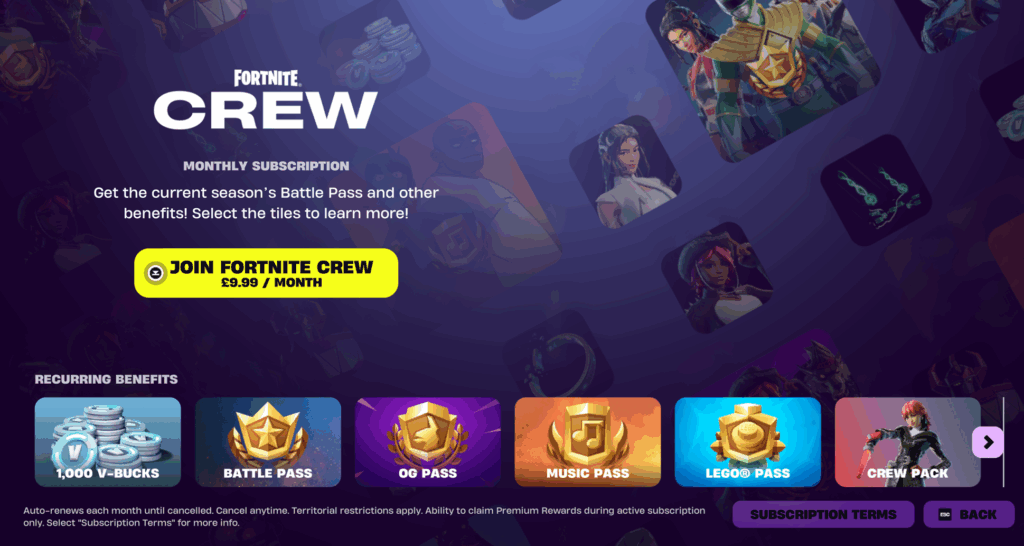 Fortnite Crew now comes with Xbox Game Pass Ultimate.