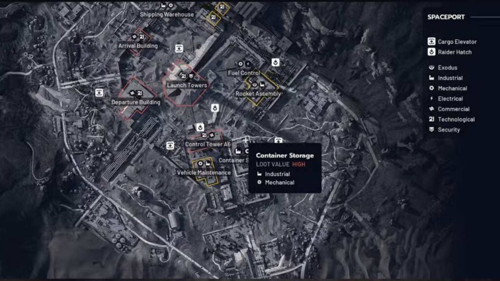 Spaceport map in ARC Raiders.