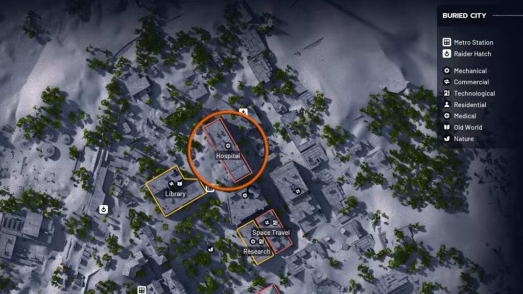 Buried City map in 'ARC Raiders' (Image via Embark Studios)