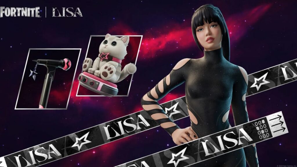 Lisa and her stuffs in Fortnite Festival.