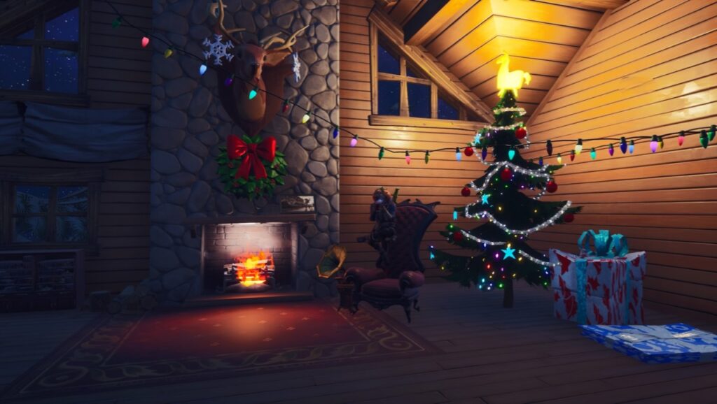 Crackshot’s Cabin During Winterfest in Fortnite.
