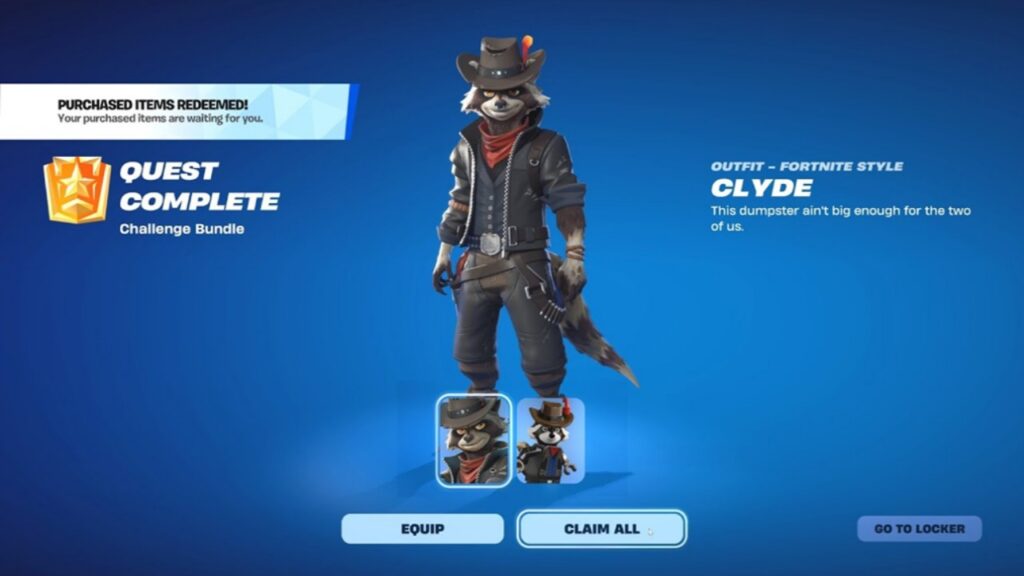 The Clyde Outfit in Fortnite.