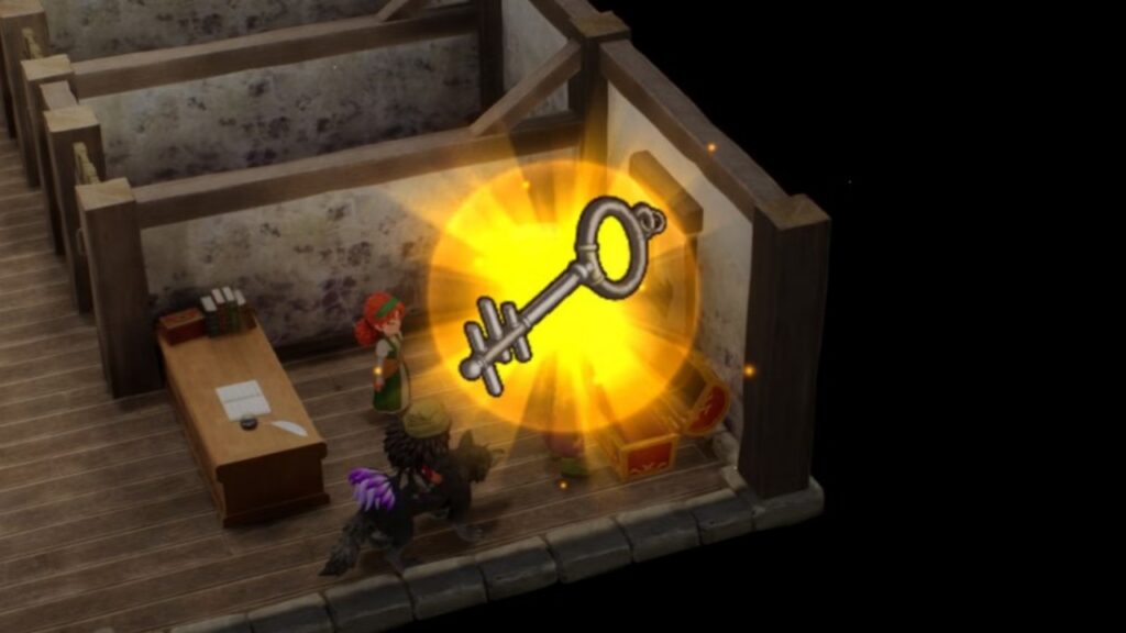 You can not open the Hubble Castle Chest in Dragon Quest 7 Reimagined with a key.