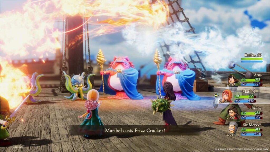 Fight scene from Dragon Quest 7 Reimagined