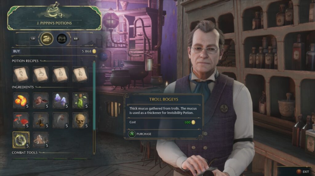 J. Pippins in Hogwarts Legacy.