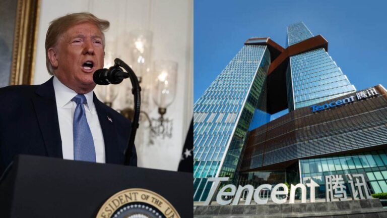 Donald Trump/Tencent headquarters (Image: NBC and Tencent)