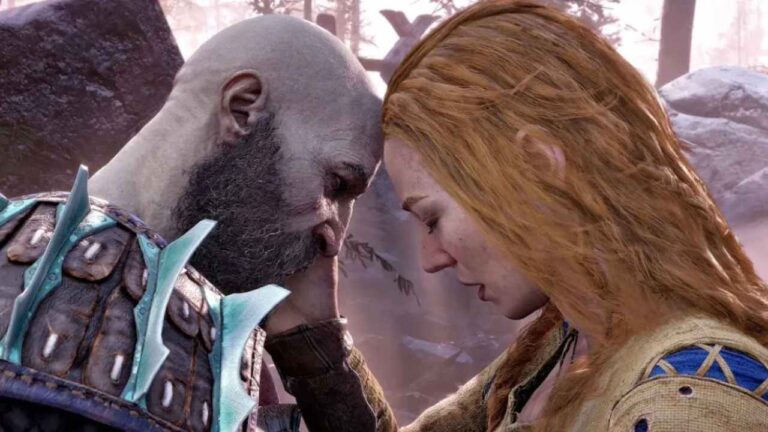 Faye and Kratos in 'God Of War' (Image: Santa Monica Studio)