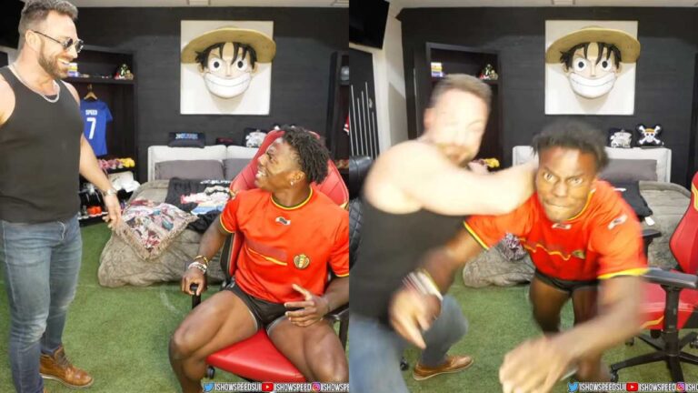 LA Knight and IShowSpeed (Image: YouTube/ishowspeed)