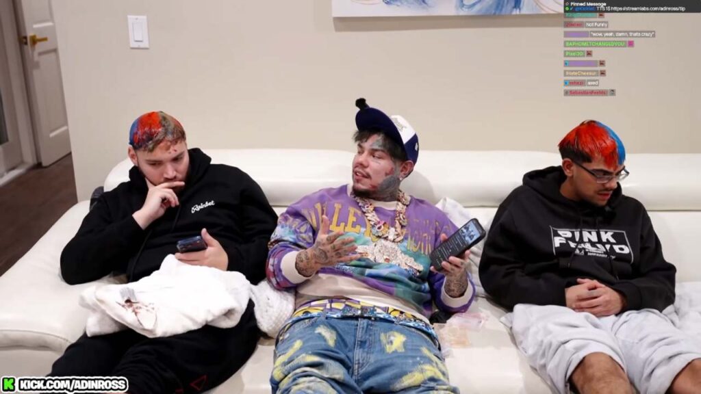 Adin Ross, 6ix9ine, and N3on (Kick.com/adinross)